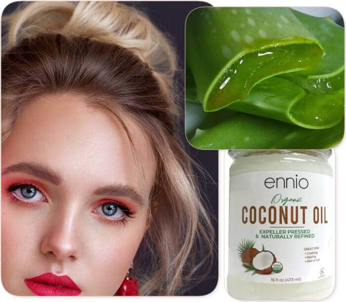 Hair masks with aloe vera and coconut oil